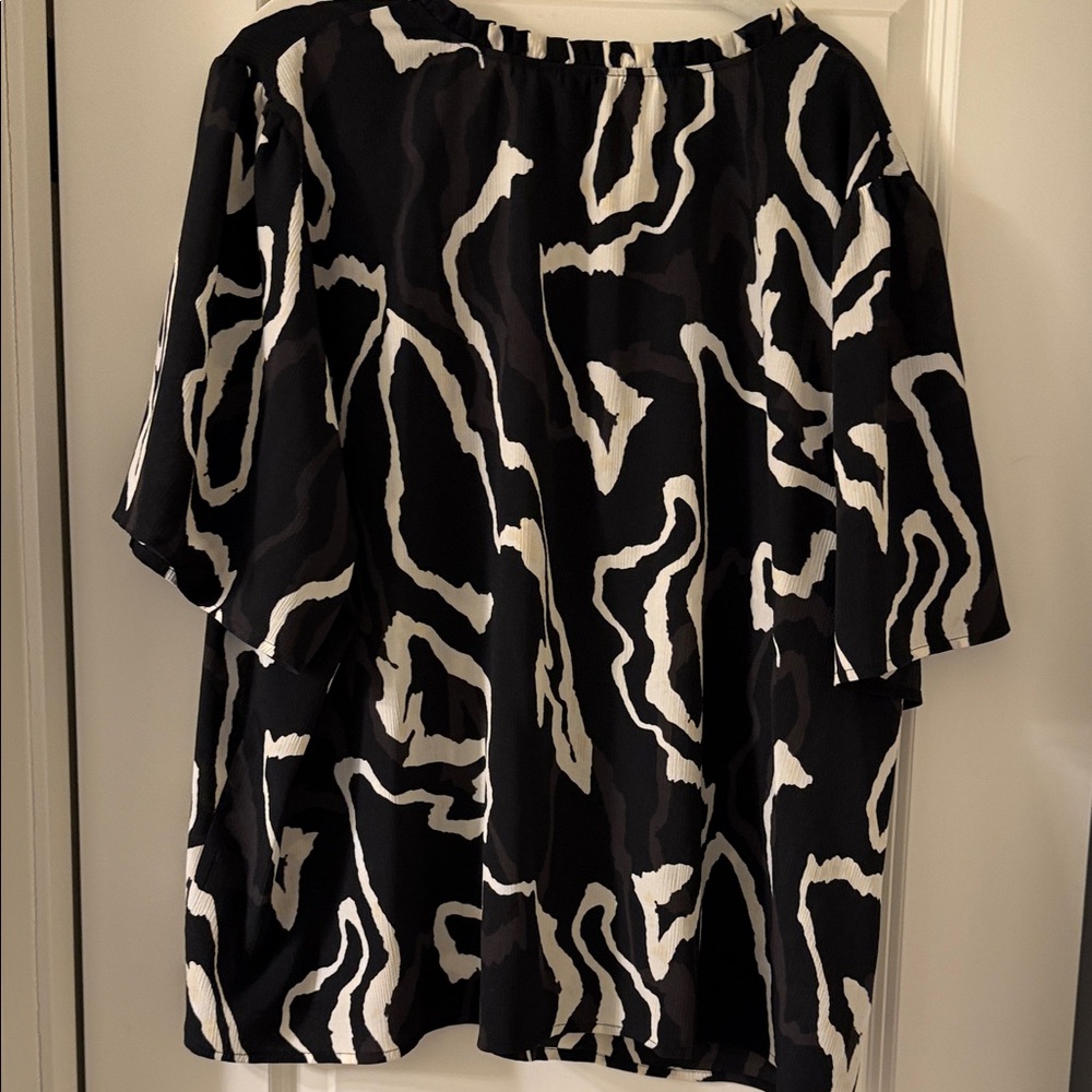 Black Patterned Blouse - image 5